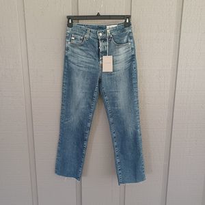 NWT Alexxis Crop AG-ED STRAIGHT LEG DENIM Size 24 MSRP $218